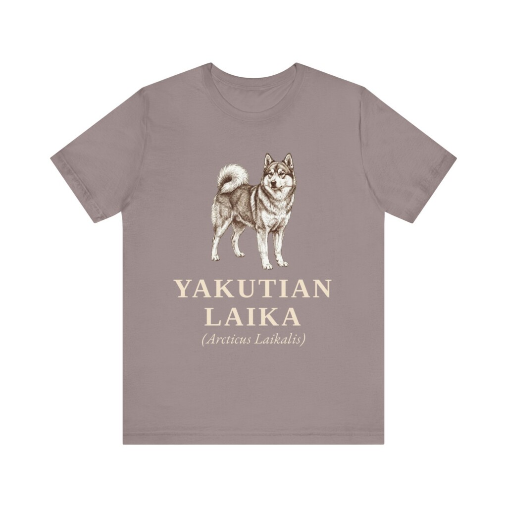 Yakutian Laika Latin Shirt, Vintage Dog Sketch Tee, Dog Latin Gift