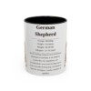 11oz German Shepherd Mug, Illustrated Dog Breed Facts Coffee Mug, Vintage Dog Keepsake Gift