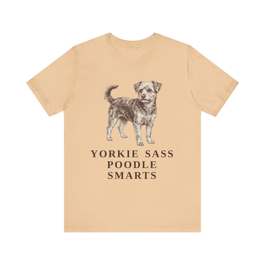 Yorkipoo Humor Shirt, Vintage Dog Sketch Tee, Dog Humor Gift