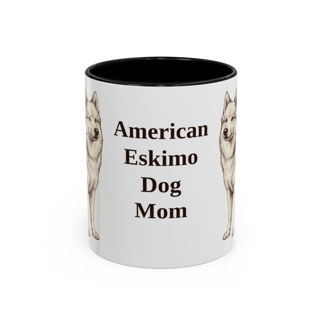 11oz American Eskimo Dog Dog Mom Mug, Vintage Sketch Coffee Mug, Dog Mom Gift