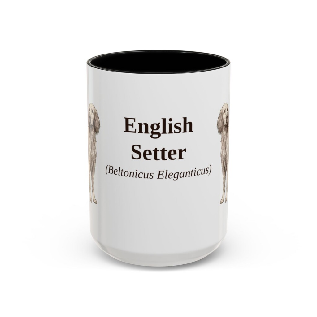 15oz English Setter Latin Mug, Vintage Dog Coffee Mug, Dog Lover Gift