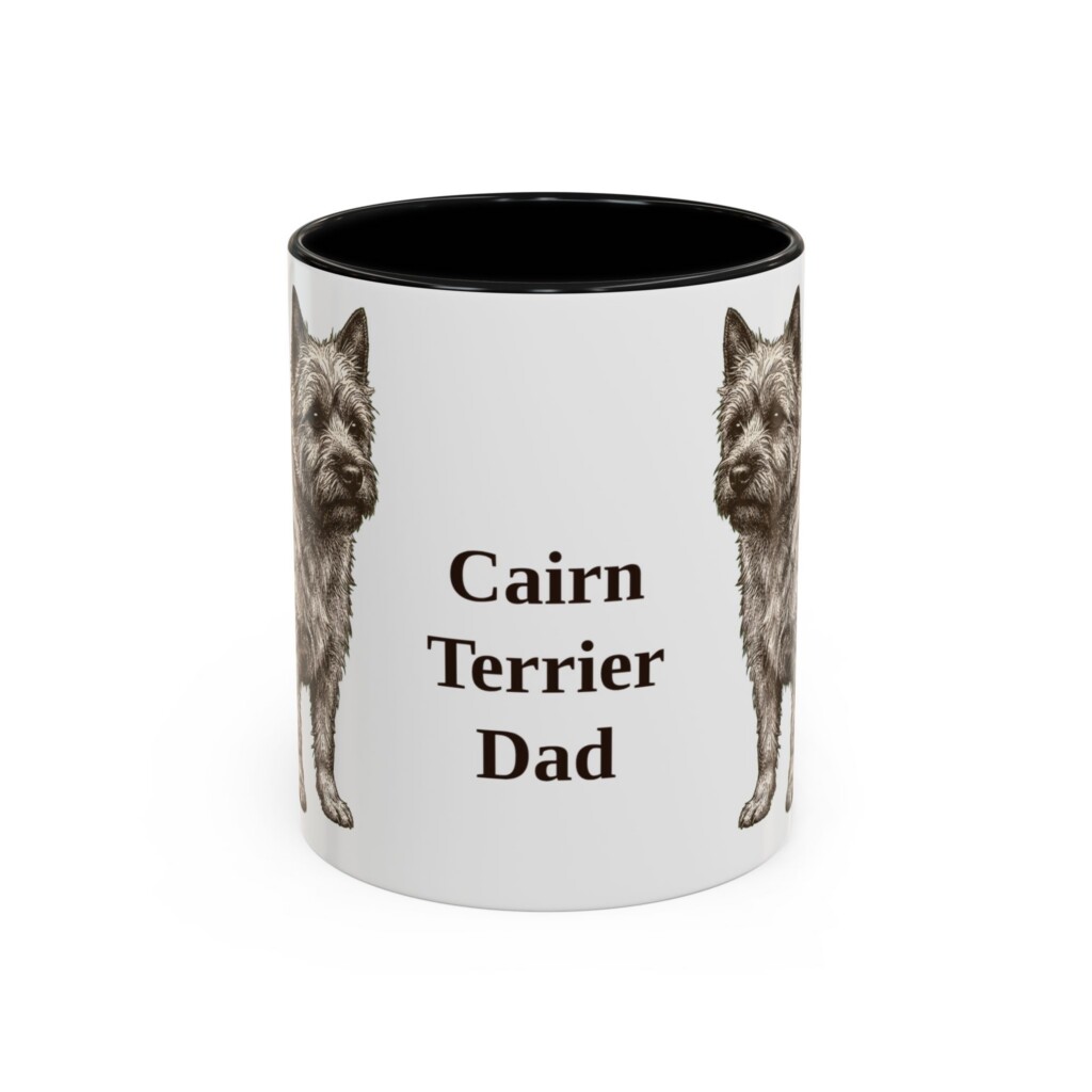 11oz Cairn Terrier Dog Dad Mug, Vintage Sketch Coffee Mug, Dog Dad Gift