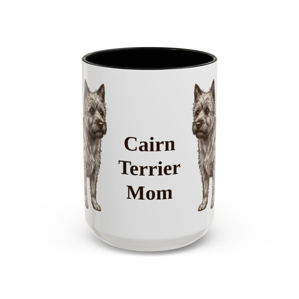 15oz Cairn Terrier Dog Mom Mug, Vintage Sketch Coffee Mug, Dog Mom Gift
