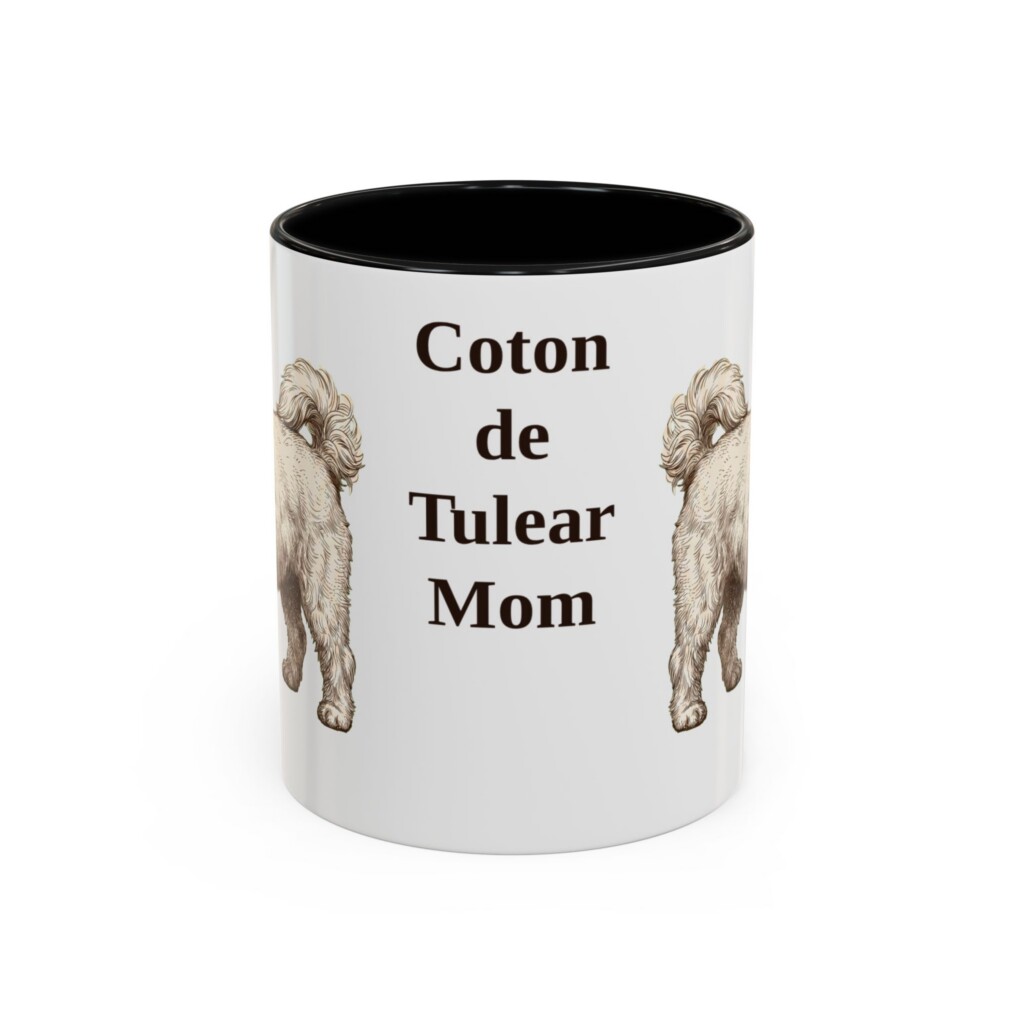 11oz Coton de Tulear Dog Mom Mug, Vintage Sketch Coffee Mug, Dog Mom Gift