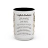 15oz English Bulldog Mug, Illustrated Dog Breed Facts Coffee Mug, Vintage Dog Keepsake Gift