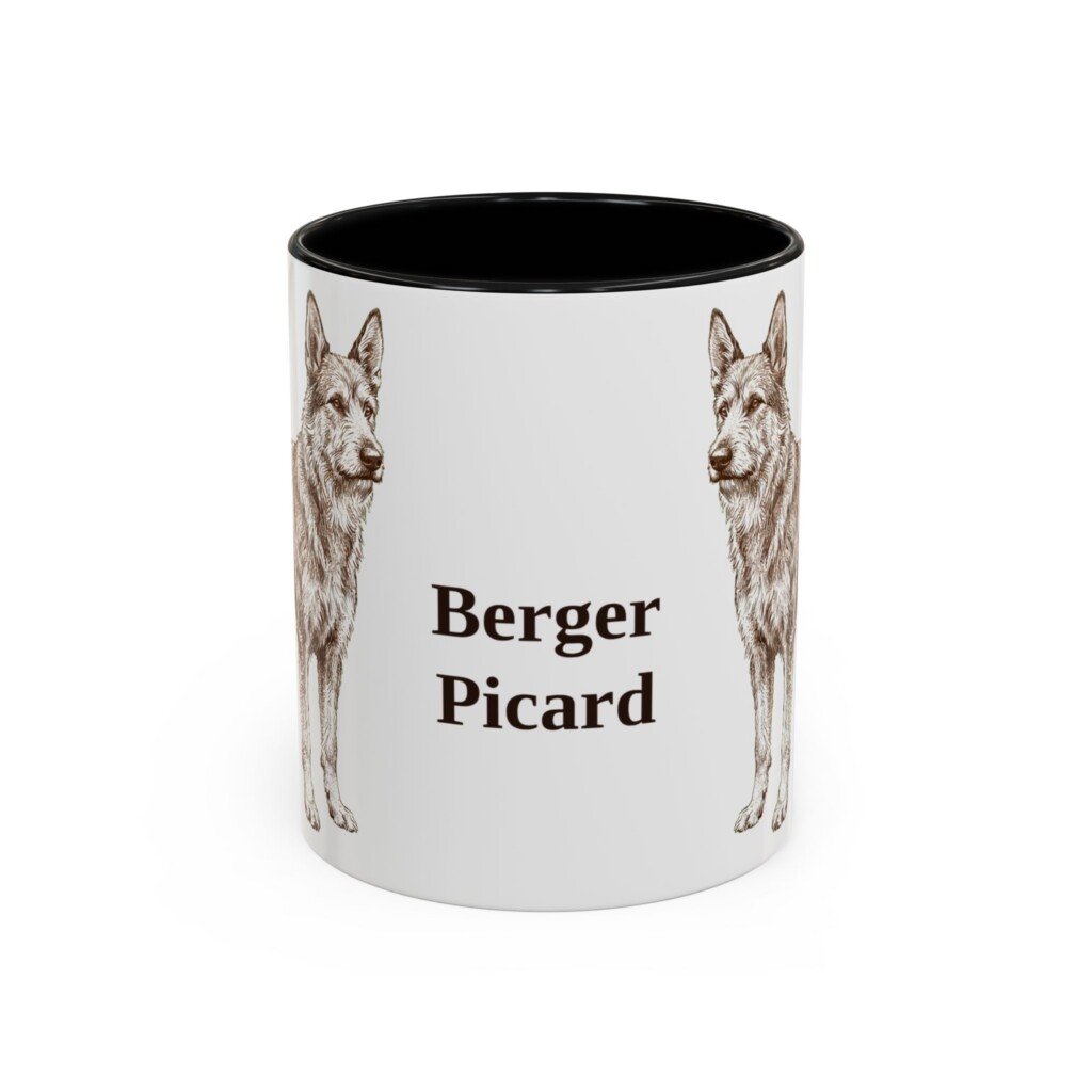11oz Berger Picard Mug, Vintage Dog Portrait Coffee Mug, Dog Lover Gift