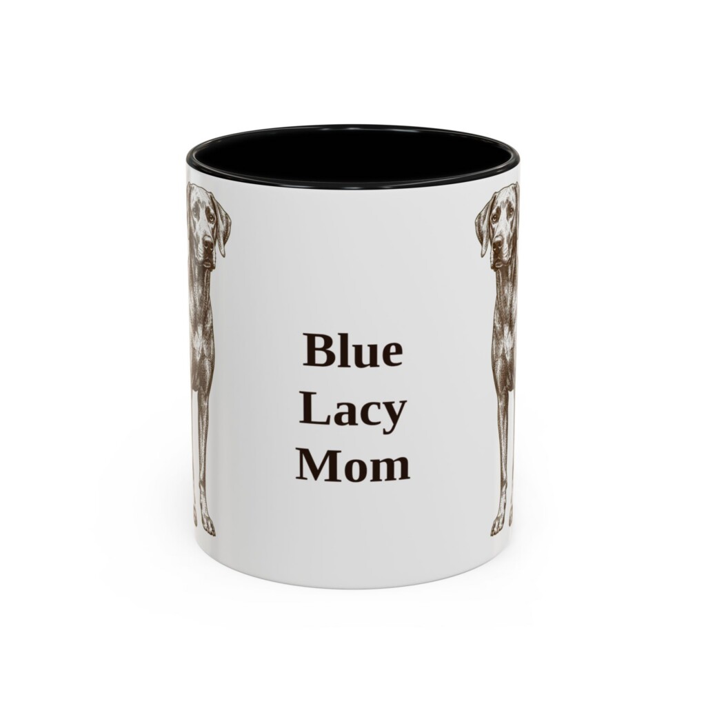11oz Blue Lacy Dog Mom Mug, Vintage Sketch Coffee Mug, Dog Mom Gift