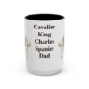 15oz Cavalier King Charles Spaniel Dog Dad Mug, Vintage Sketch Coffee Mug, Dog Dad Gift