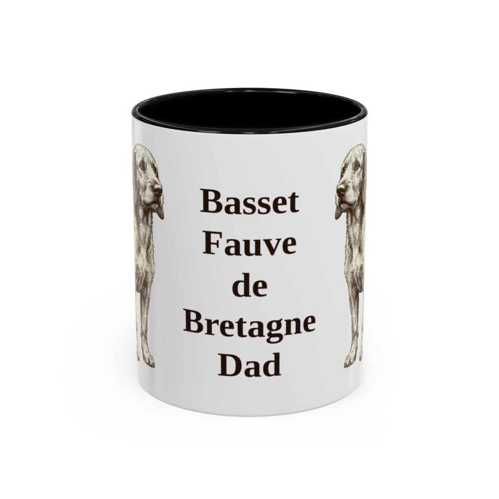 11oz Basset Fauve de Bretagne Dog Dad Mug, Vintage Sketch Coffee Mug, Dog Dad Gift
