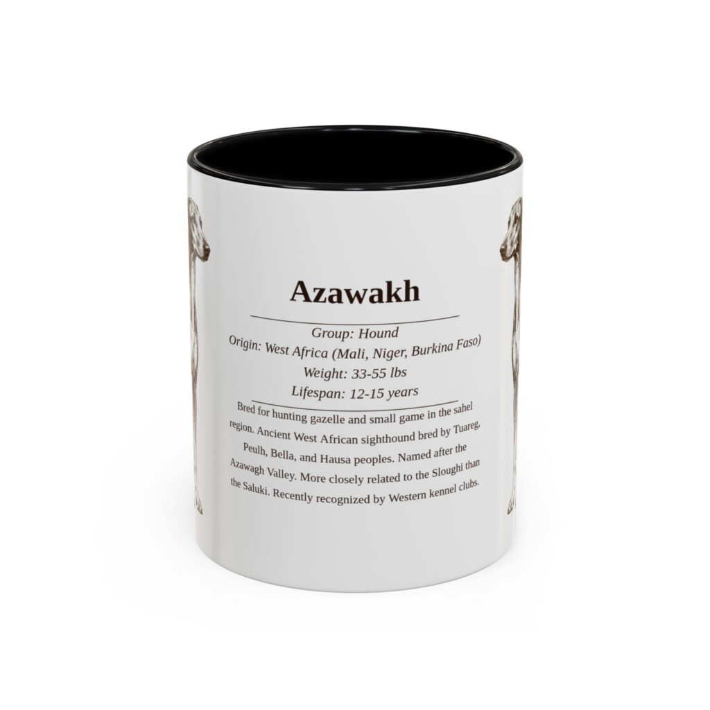 11oz Azawakh Mug, Illustrated Dog Breed Facts Coffee Mug, Vintage Dog Keepsake Gift