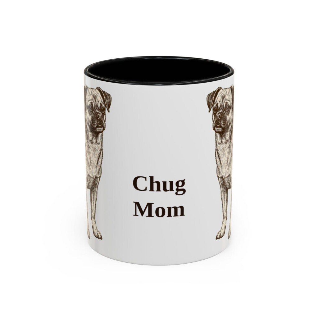 11oz Chug Dog Mom Mug, Vintage Sketch Coffee Mug, Dog Mom Gift