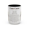 15oz Cane Corso Mug, Illustrated Dog Breed Facts Coffee Mug, Vintage Dog Keepsake Gift