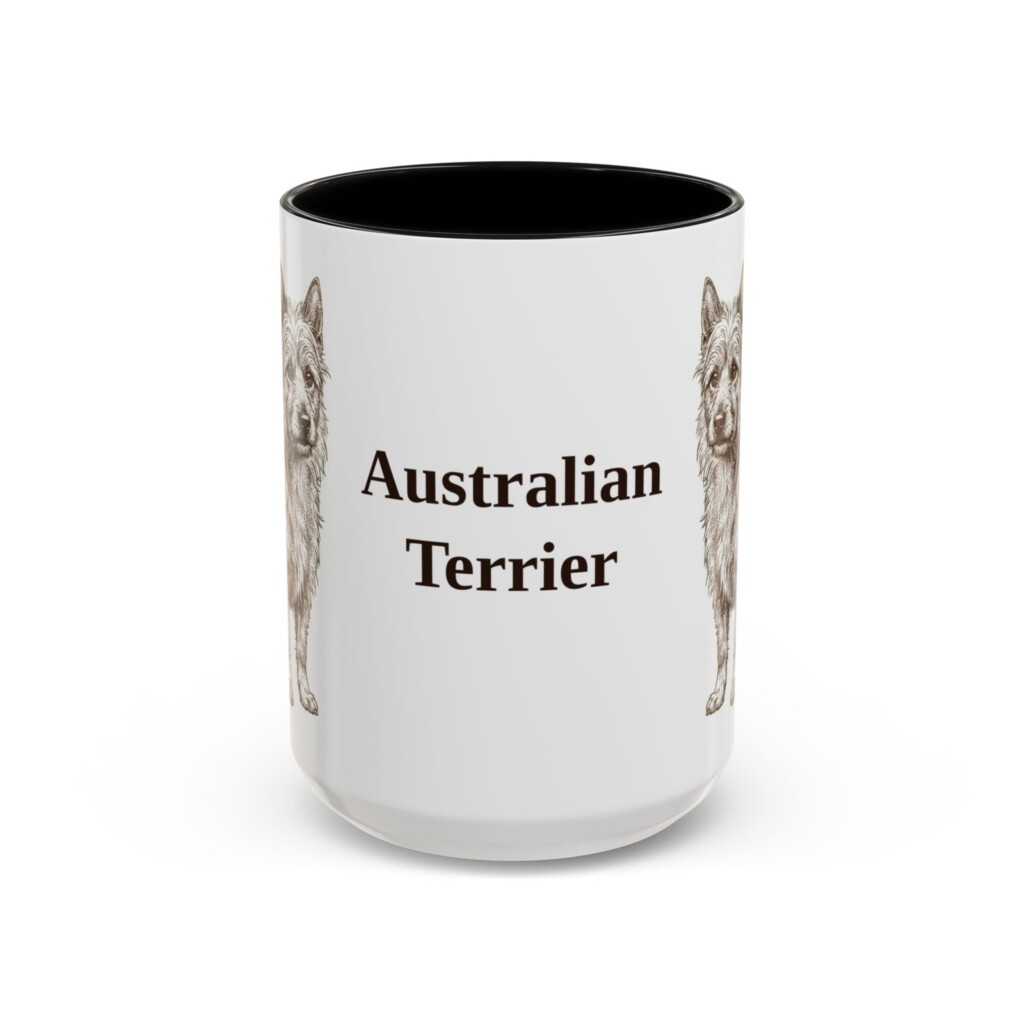 15oz Australian Terrier Mug, Vintage Dog Portrait Coffee Mug, Dog Lover Gift