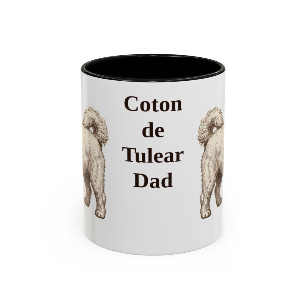 11oz Coton de Tulear Dog Dad Mug, Vintage Sketch Coffee Mug, Dog Dad Gift