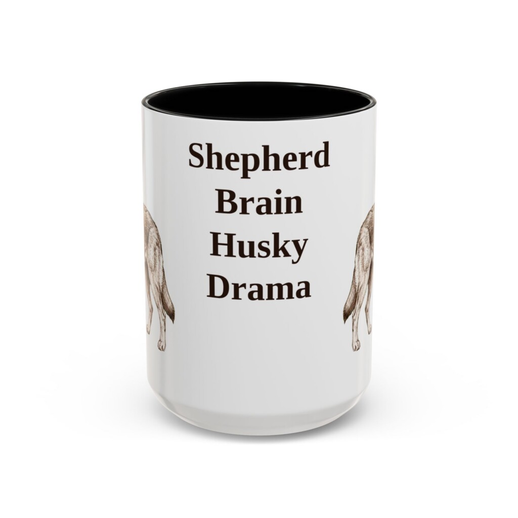 15oz Funny Gerberian Shepsky Mug, Vintage Dog Coffee Mug, Dog Lover Gift