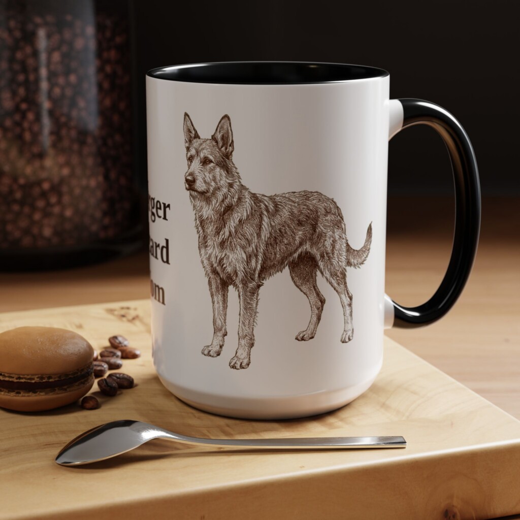 8905599356493617263_2048.jpeg 15oz Berger Picard Dog Mom Mug, Vintage Sketch Coffee Mug, Dog Mom Gift