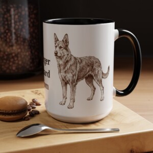 15oz Berger Picard Dog Mom Mug, Vintage Sketch Coffee Mug, Dog Mom Gift