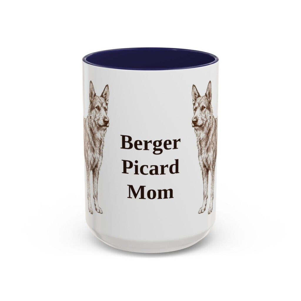 8911713640158105518_2048.jpeg 15oz Berger Picard Dog Mom Mug, Vintage Sketch Coffee Mug, Dog Mom Gift