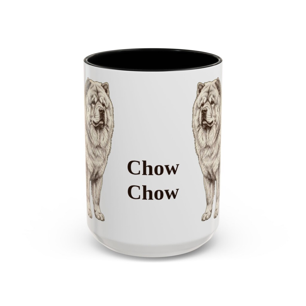 15oz Chow Chow Mug, Vintage Dog Portrait Coffee Mug, Dog Lover Gift