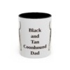 11oz Black and Tan Coonhound Dog Dad Mug, Vintage Sketch Coffee Mug, Dog Dad Gift