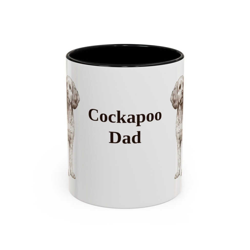 11oz Cockapoo Dog Dad Mug, Vintage Sketch Coffee Mug, Dog Dad Gift