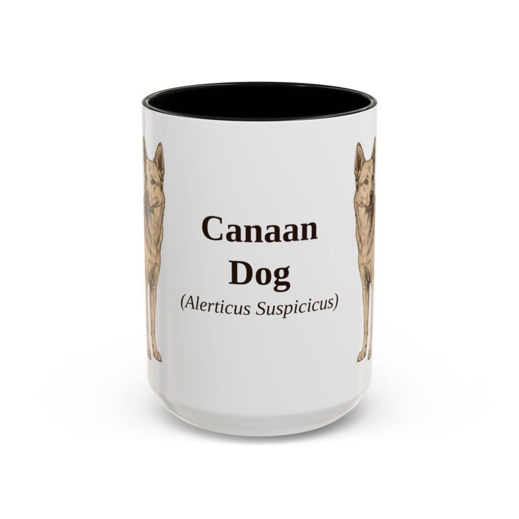 15oz Canaan Dog Latin Mug, Vintage Dog Coffee Mug, Dog Lover Gift
