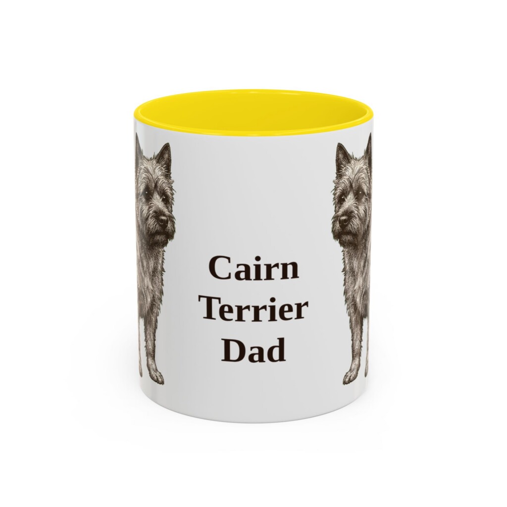 11oz Cairn Terrier Dog Dad Mug, Vintage Sketch Coffee Mug, Dog Dad Gift