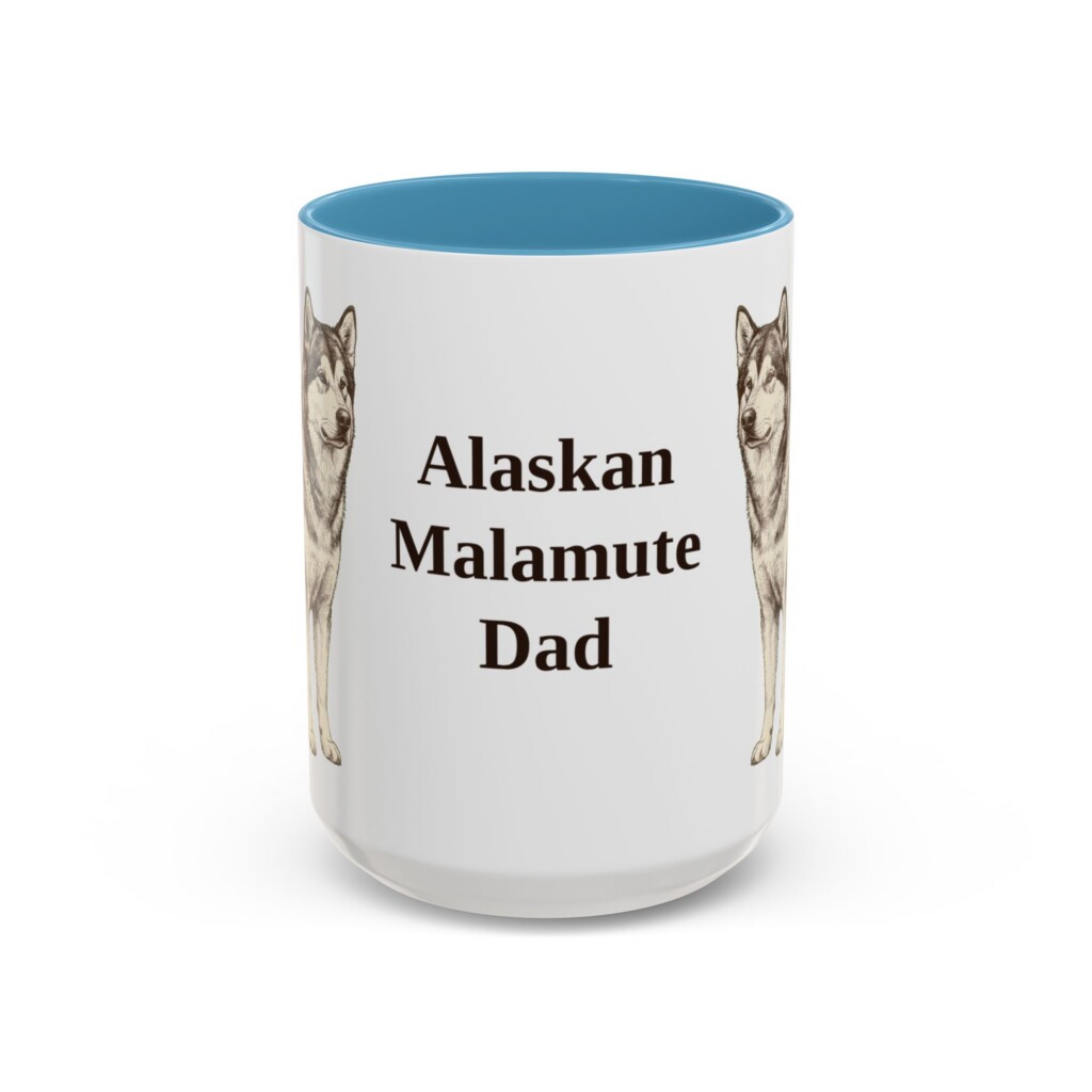 15oz Alaskan Malamute Dog Dad Mug, Vintage Sketch Coffee Mug, Dog Dad Gift