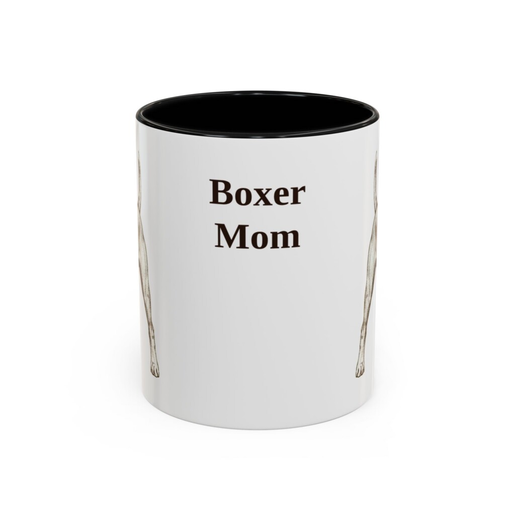 11oz Boxer Dog Mom Mug, Vintage Sketch Coffee Mug, Dog Mom Gift