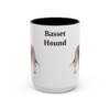 15oz Basset Hound Mug, Vintage Dog Portrait Coffee Mug, Dog Lover Gift