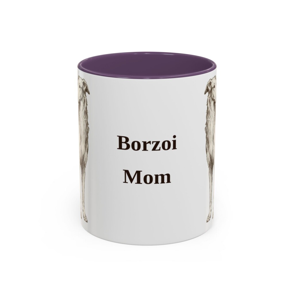 11oz Borzoi Dog Mom Mug, Vintage Sketch Coffee Mug, Dog Mom Gift