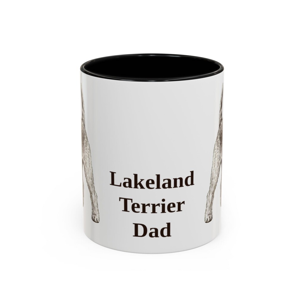 11oz Lakeland Terrier Dog Dad Mug, Vintage Sketch Coffee Mug, Dog Dad Gift