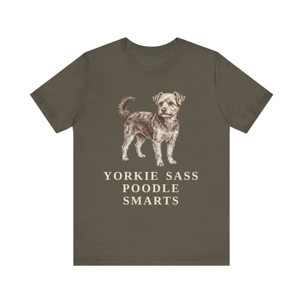 Yorkipoo Humor Shirt, Vintage Dog Sketch Tee, Dog Humor Gift