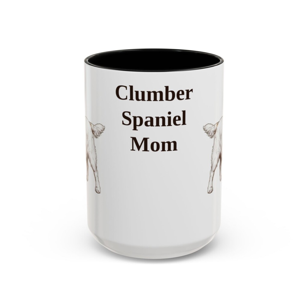 15oz Clumber Spaniel Dog Mom Mug, Vintage Sketch Coffee Mug, Dog Mom Gift