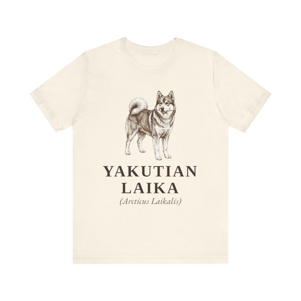Yakutian Laika Latin Shirt, Vintage Dog Sketch Tee, Dog Latin Gift