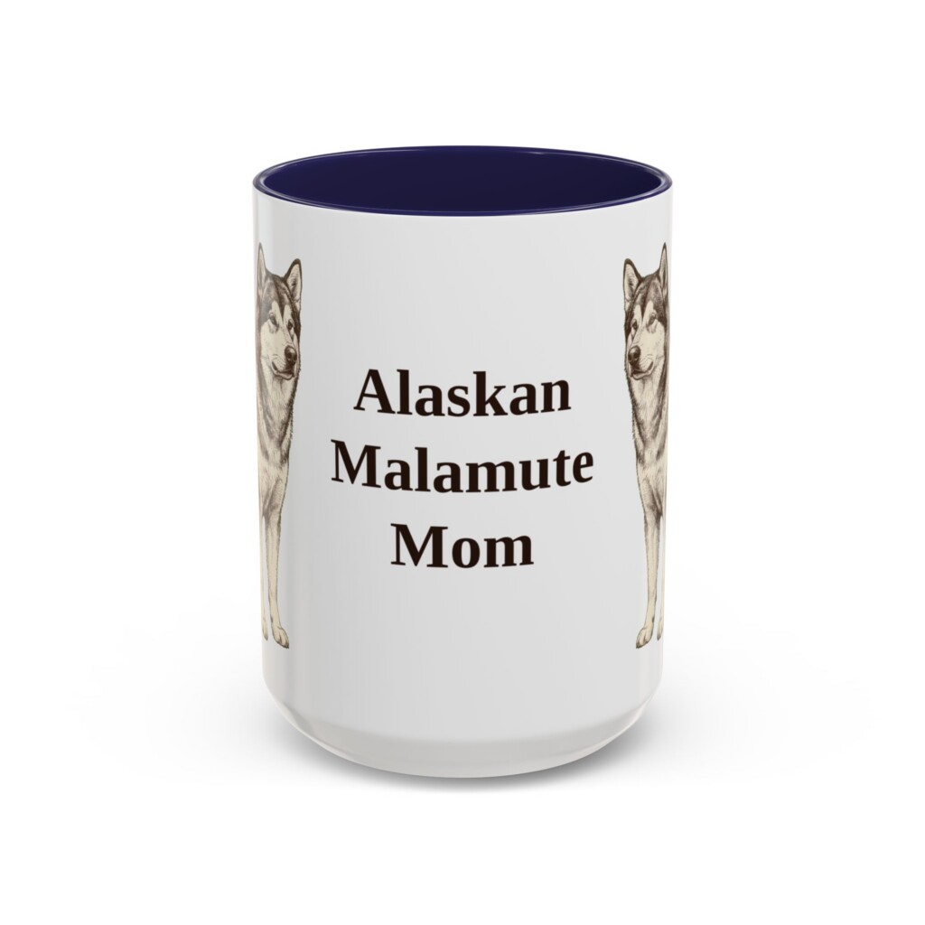 9395128261414417380_2048.jpeg 15oz Alaskan Malamute Dog Mom Mug, Vintage Sketch Coffee Mug, Dog Mom Gift