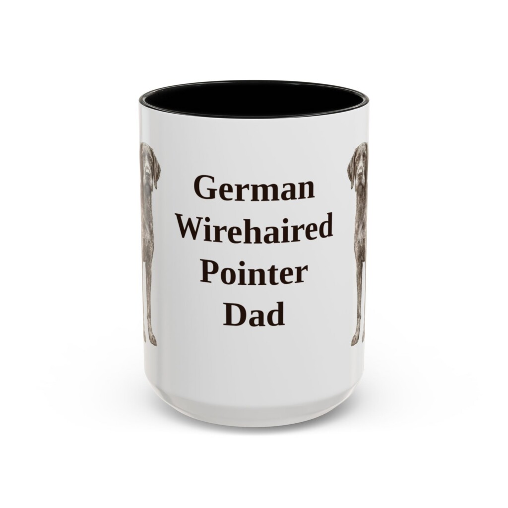15oz German Wirehaired Pointer Dog Dad Mug, Vintage Sketch Coffee Mug, Dog Dad Gift