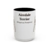 15oz Airedale Terrier Latin Mug, Vintage Dog Coffee Mug, Dog Lover Gift