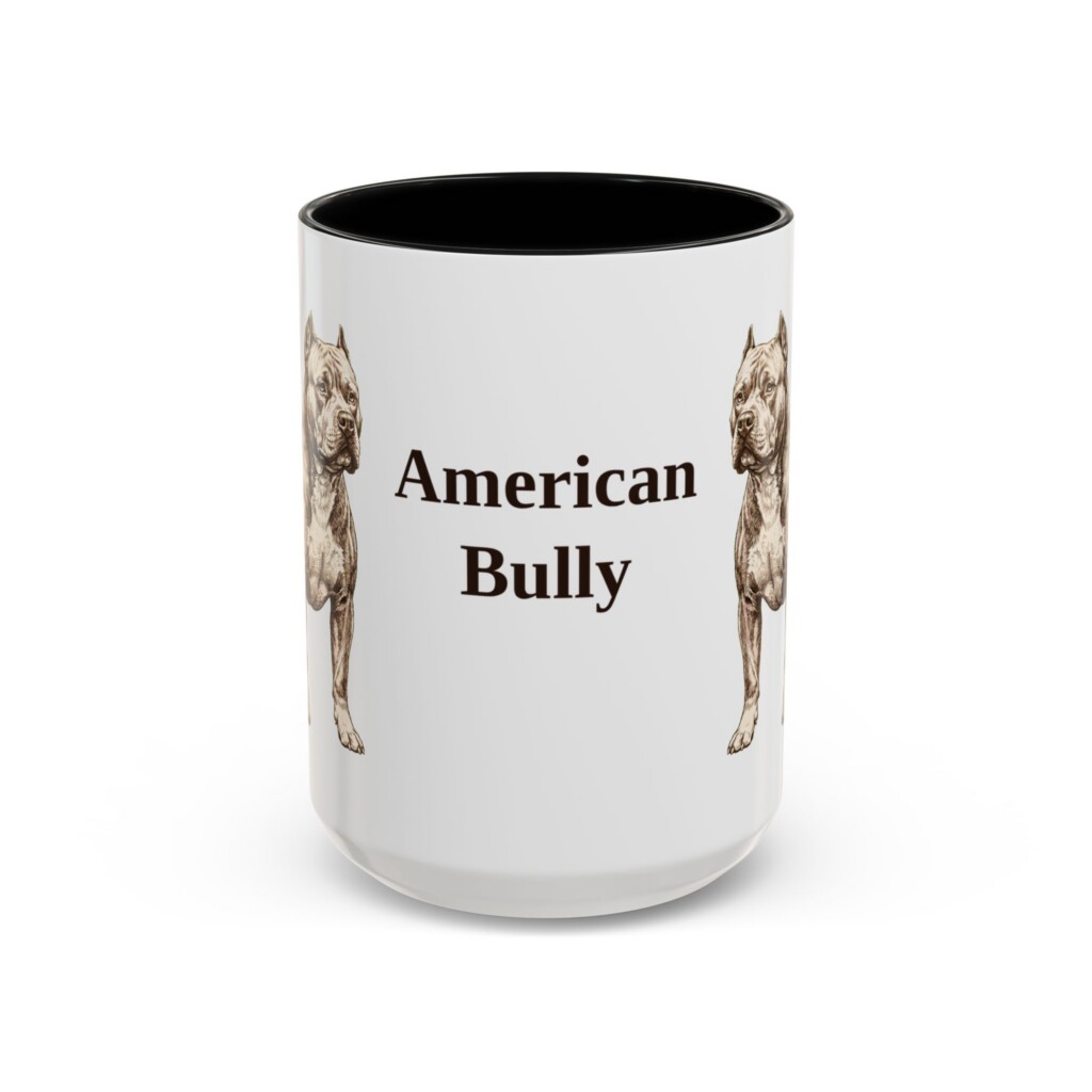 15oz American Bully Mug, Vintage Dog Portrait Coffee Mug, Dog Lover Gift
