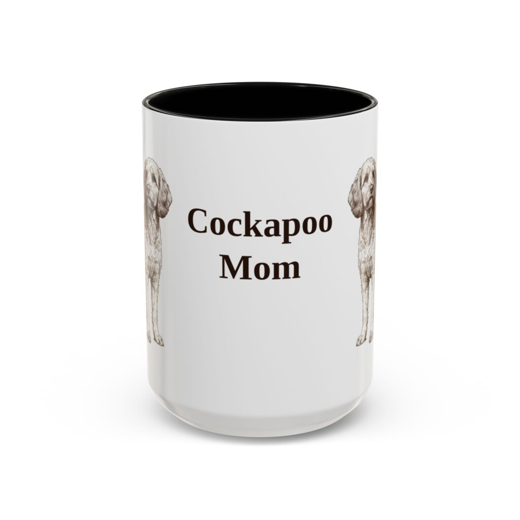 15oz Cockapoo Dog Mom Mug, Vintage Sketch Coffee Mug, Dog Mom Gift