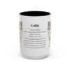 15oz Collie Mug, Illustrated Dog Breed Facts Coffee Mug, Vintage Dog Keepsake Gift