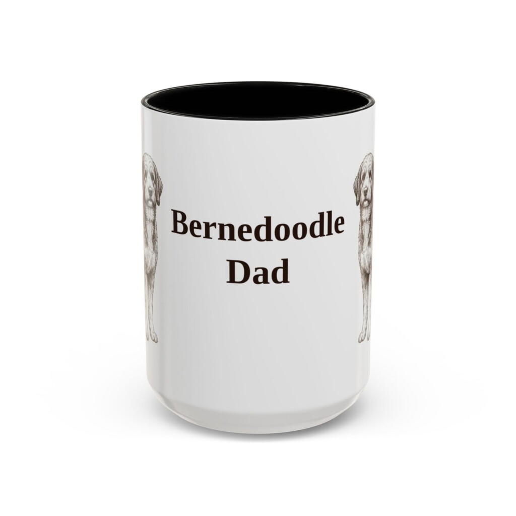 9662222127556562786_2048.jpeg 15oz Bernedoodle Dog Dad Mug, Vintage Sketch Coffee Mug, Dog Dad Gift