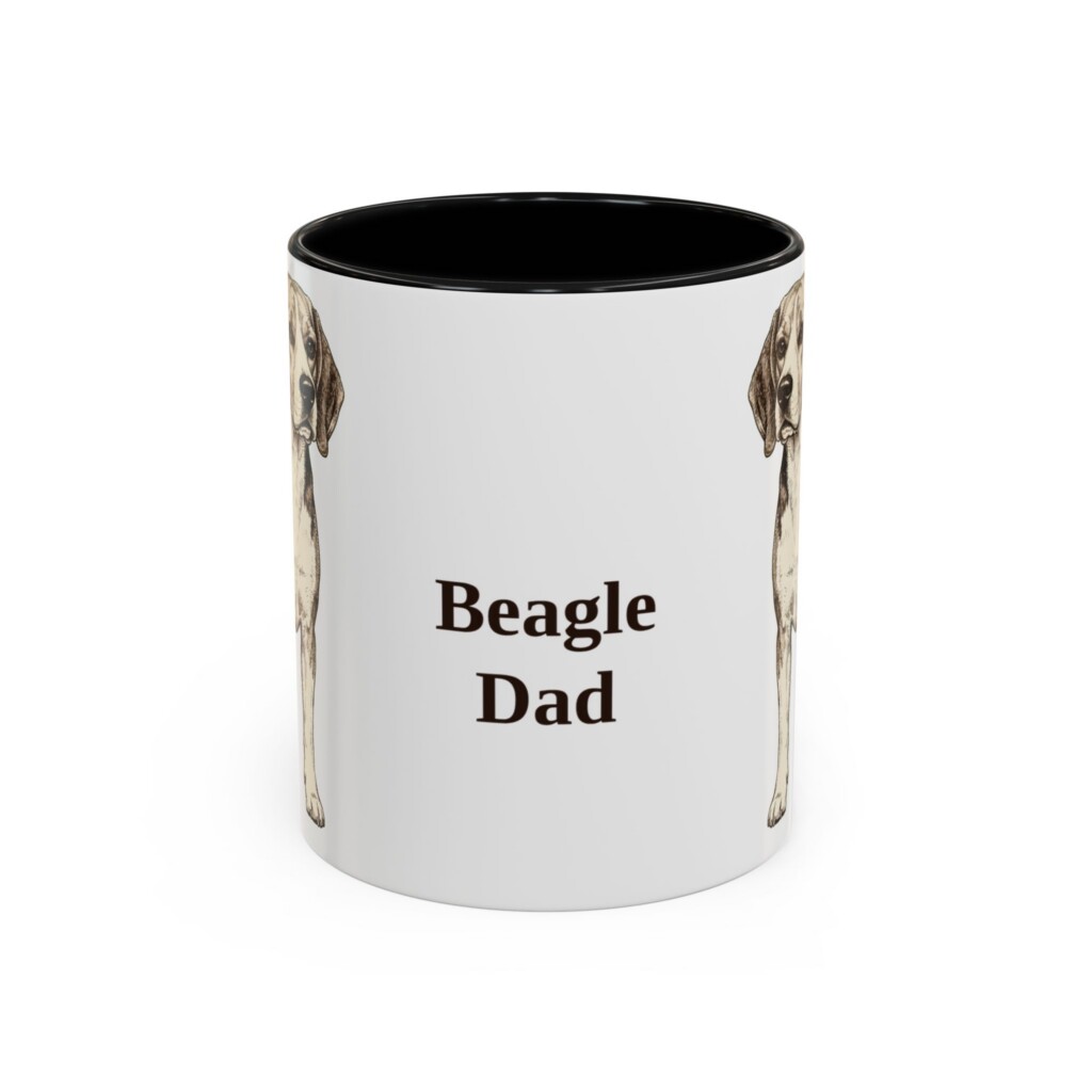 11oz Beagle Dog Dad Mug, Vintage Sketch Coffee Mug, Dog Dad Gift