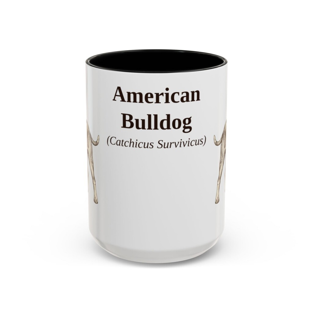 15oz American Bulldog Latin Mug, Vintage Dog Coffee Mug, Dog Lover Gift