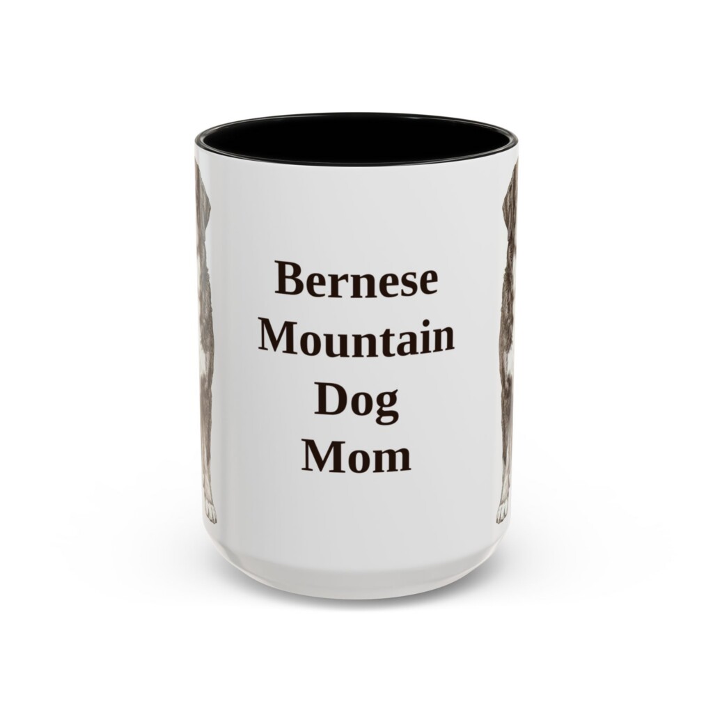 15oz Bernese Mountain Dog Dog Mom Mug, Vintage Sketch Coffee Mug, Dog Mom Gift
