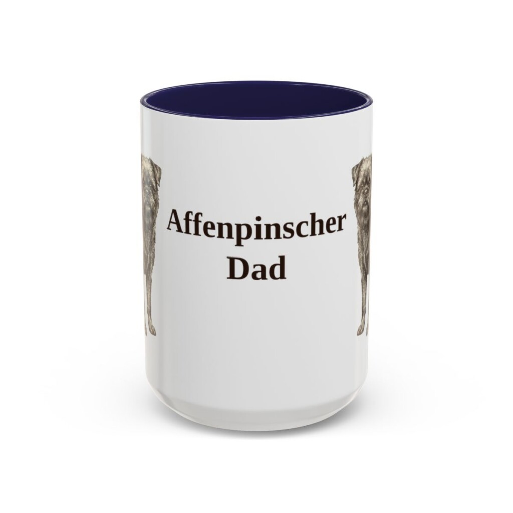 15oz Affenpinscher Dog Dad Mug, Vintage Sketch Coffee Mug, Dog Dad Gift