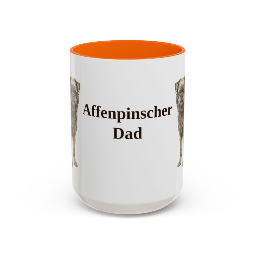 15oz Affenpinscher Dog Dad Mug, Vintage Sketch Coffee Mug, Dog Dad Gift