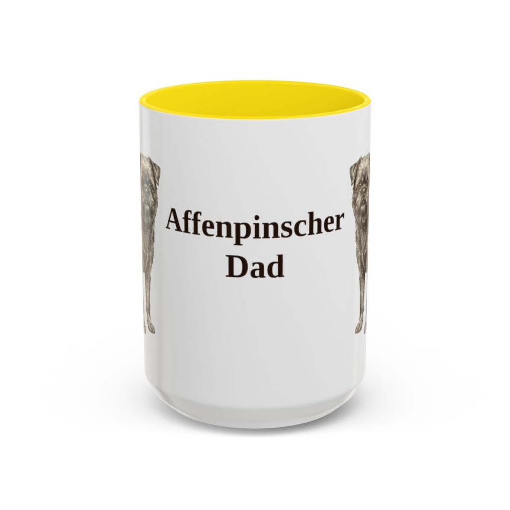 15oz Affenpinscher Dog Dad Mug, Vintage Sketch Coffee Mug, Dog Dad Gift
