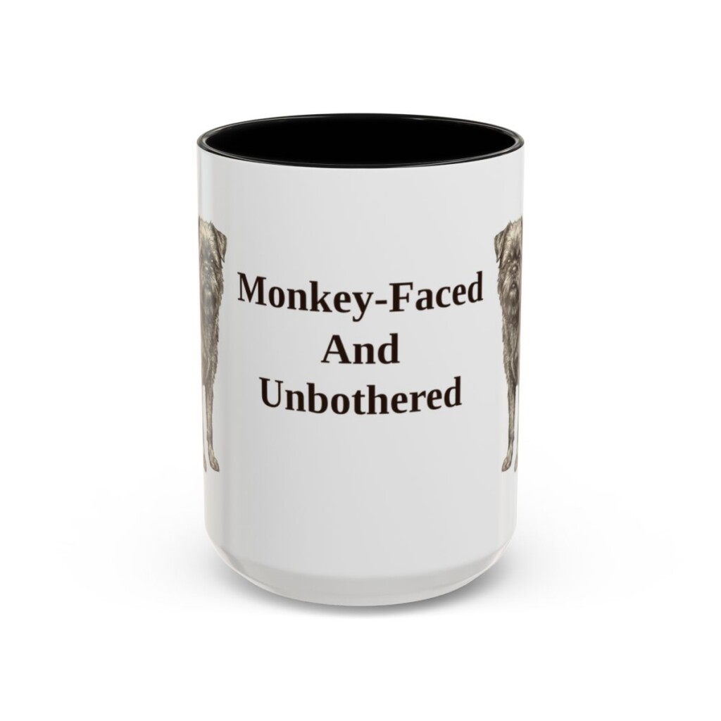 15oz Funny Affenpinscher Mug, Monkey-Faced And Unbothered, Vintage Dog Coffee Mug, Dog Lover Gift