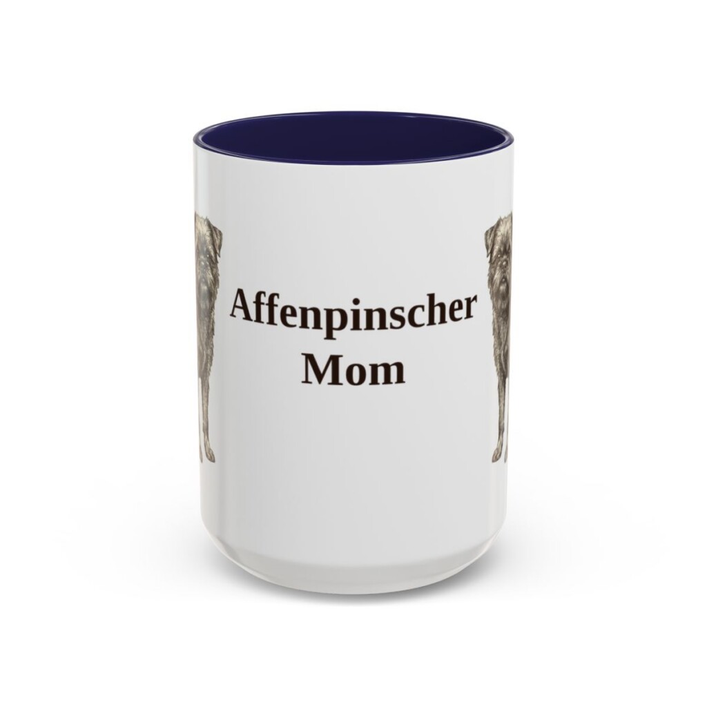 affenpinscher-mug-mom-navy-3 15oz Affenpinscher Dog Mom Mug, Vintage Sketch Coffee Mug, Dog Mom Gift